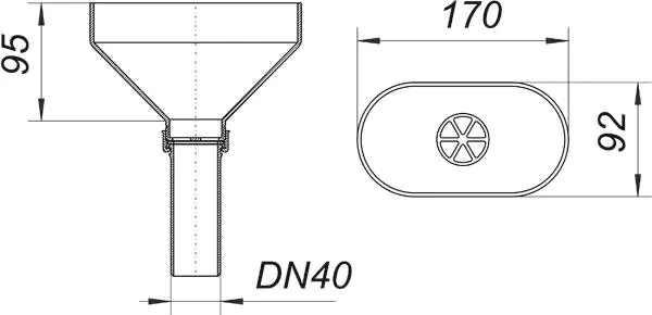 Tropfwassertrichter 013, DN 40