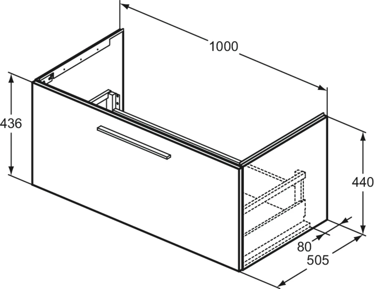 Ideal Standard Waschtischunterschrank „i.lifeB“ 100 × 44 × 50,5 cm Carbongrau matt Ideal Standard Waschtischunterschrank „i.lifeB“ 100 × 44 × 50,5 cm Carbongrau matt