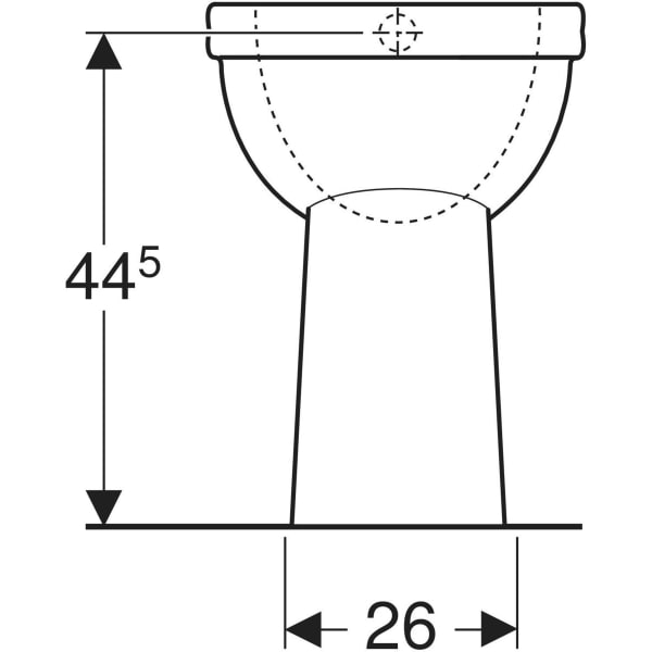 Stand-Flachspül-WC „Renova Comfort“ 35,5 × 49 × 47 cm mit Spülrand Stand-Flachspül-WC „Renova Comfort“ 35,5 × 49 × 47 cm mit Spülrand