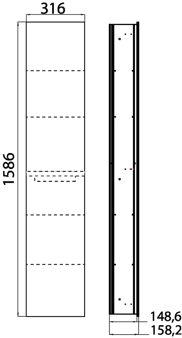 emco Schrank-Modul „asis module 2.0“ 31,6 × 158,6 × 15,82 cm in optiwhite