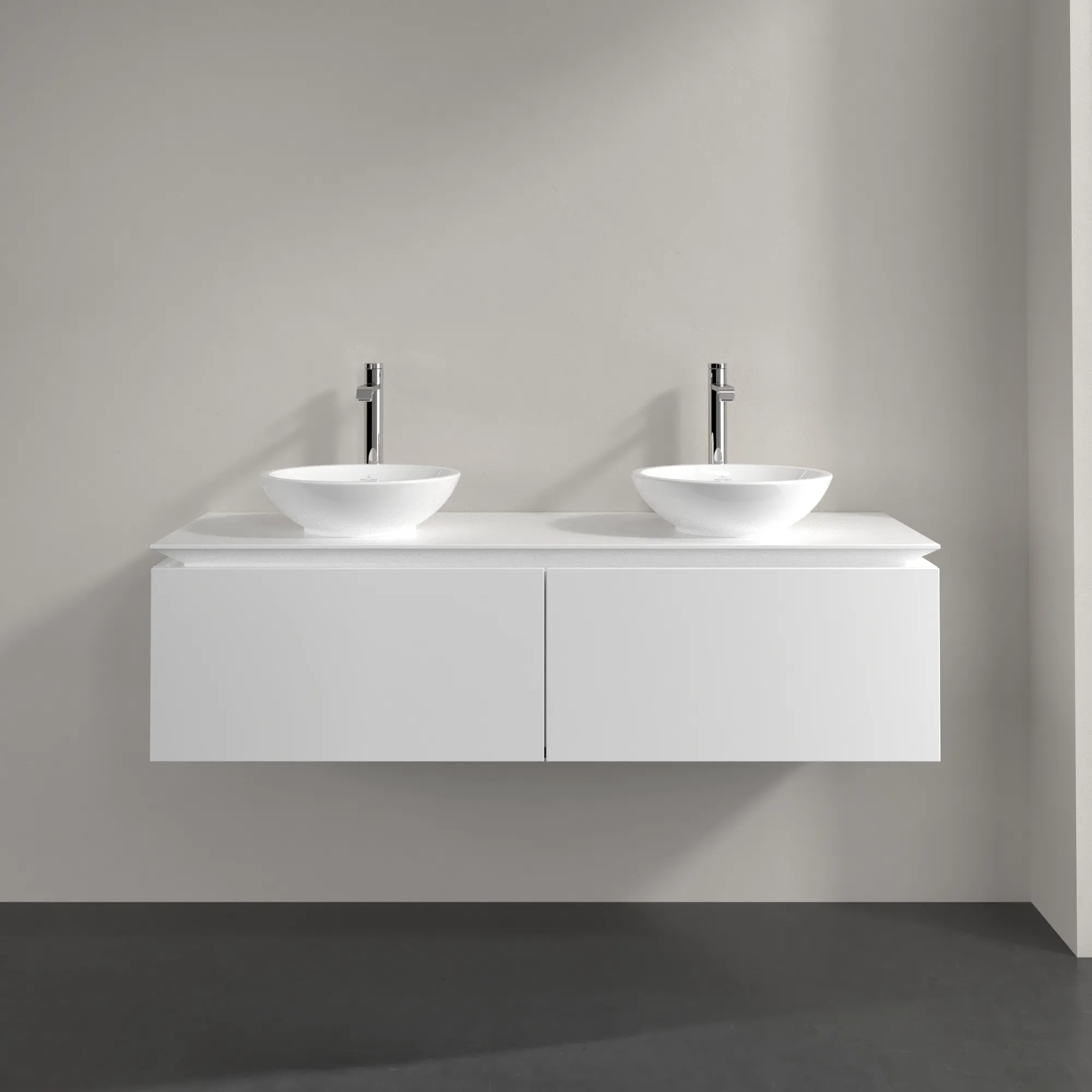 Villeroy & Boch Waschtischunterschrank „Legato“ für Schrankwaschtisch 1400 × 380 × 500 mm Weiß Matt, für links und rechts