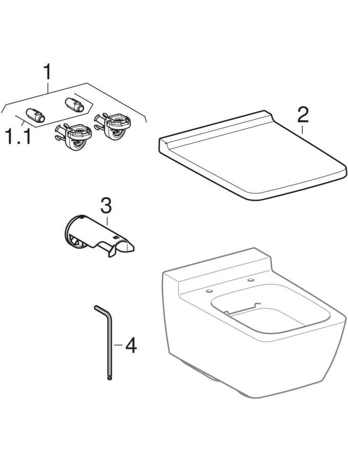 Wand-Tiefspül-WC „Xeno2“ geschlossene Form 35 × 37,5 × 54 cm mit KeraTect®, ohne Spülrand