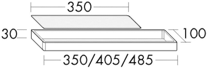 Wandablage ACDN035 von burgbad - Zubehör, schwarz, 100x350x30 mm