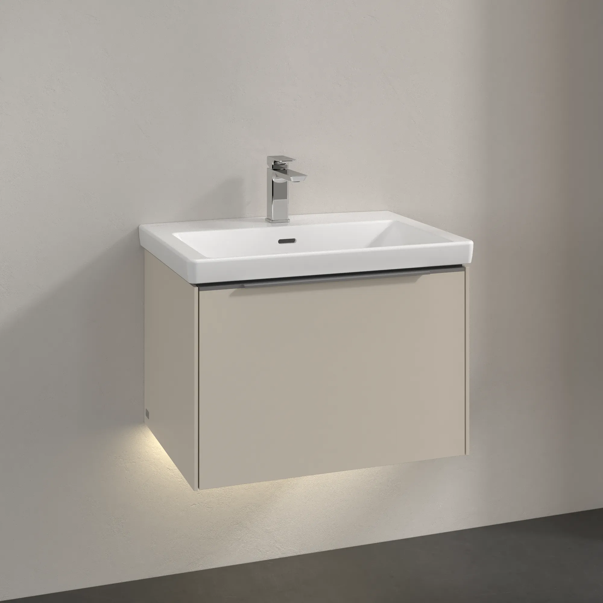 Villeroy & Boch Waschtischunterschrank „Subway 3.0“ für Schrankwaschtisch 622 × 429 × 478 mm Cashmere Grey, für Becken mittig