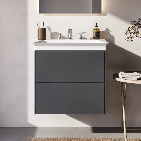 Ideal Standard Möbelwaschtischunterschrank Conca 600 mm 2 Auszüge Anthrazit matt Ideal Standard Möbelwaschtischunterschrank Conca 600 mm 2 Auszüge Anthrazit matt