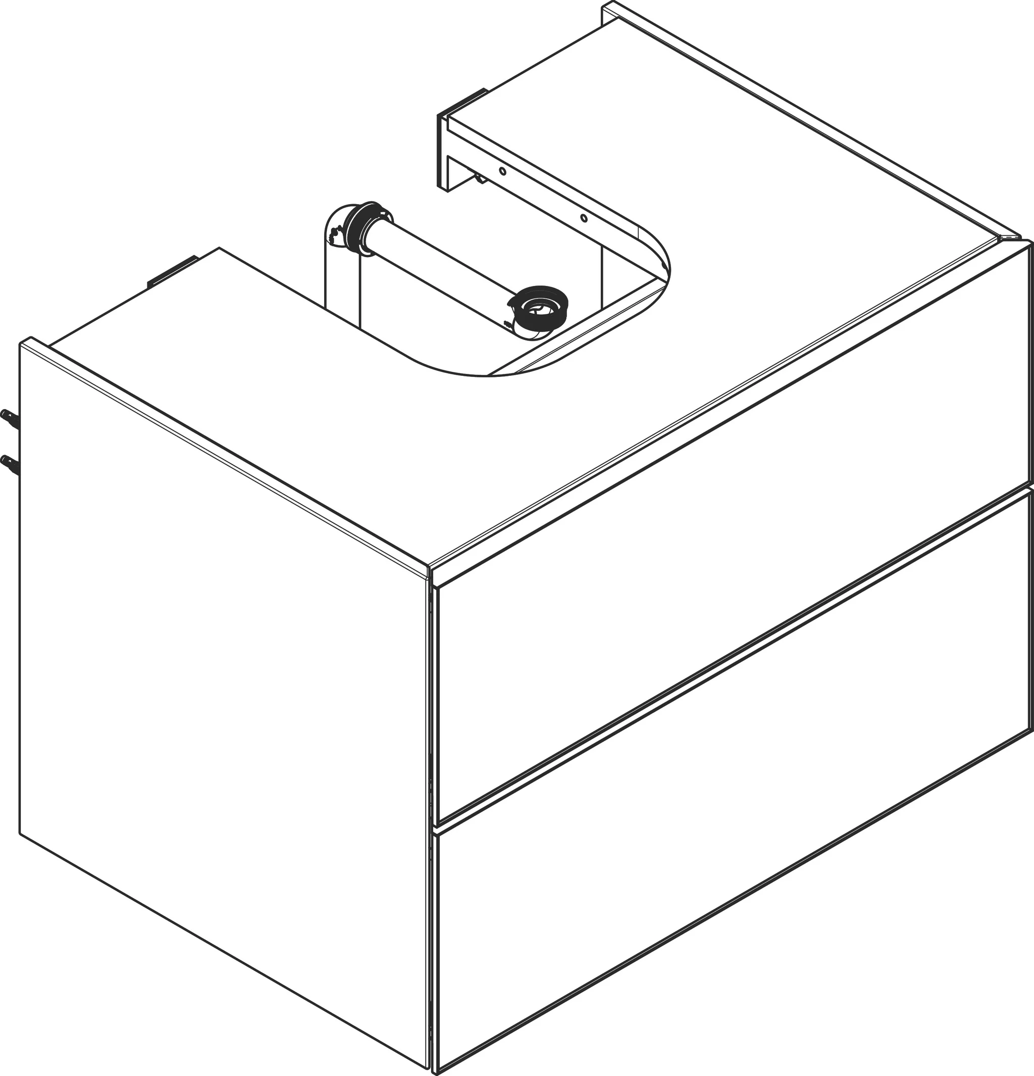 Hansgrohe Xevolos E Waschtischunterschrank Schiefergrau Matt 780/550 mm mit 2 Schubkästen für Konsole