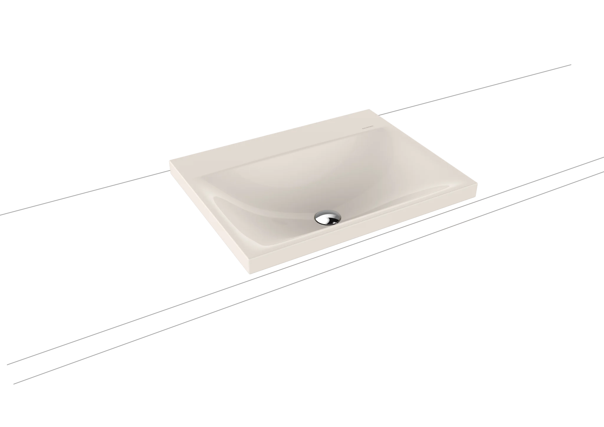 Kaldewei SILENIO Aufsatzwaschtisch, 600x460 mm, Randhöhe 40 mm, alpinweiß, Perl-Effekt, mit Überlauf und 1er Hahnlochbohrung, MADE IN GERMANY