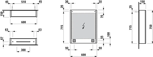 Laufen Spiegelschrank FRAME 25 LED-Beleuchtung vertikal Sensor-Schalter mit Steckdose 750x600x150 1 Tür Scharnier rechts versp Laufen Spiegelschrank FRAME 25 LED-Beleuchtung vertikal Sensor-Schalter mit Steckdose 750x600x150 1 Tür Scharnier rechts versp