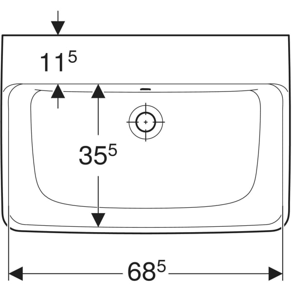 Wandwaschtisch „Renova Plan“, rechteckig 70 × 48 cm in weiß alpin