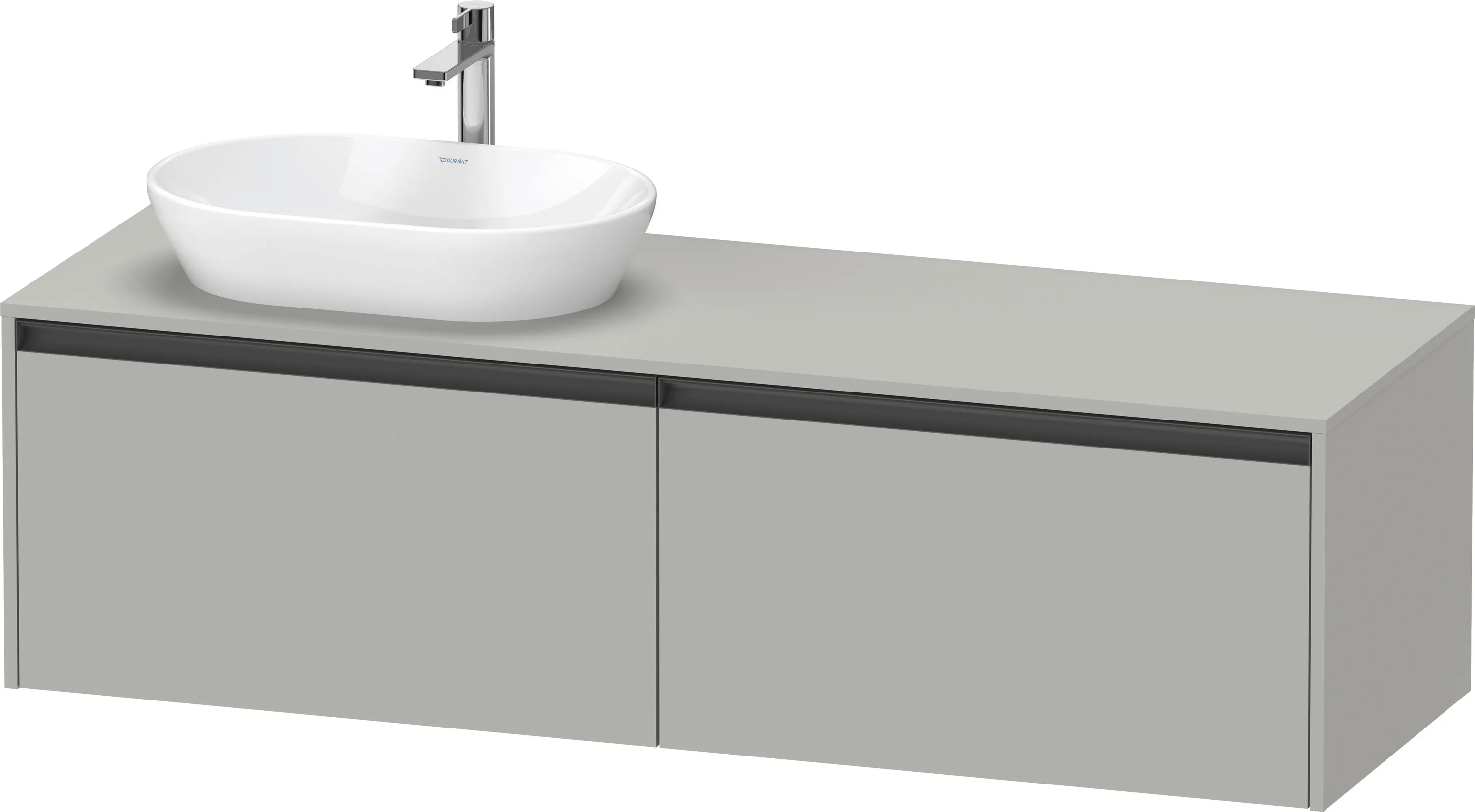 Duravit Waschtischunterschrank wandhängend „Ketho.2“ 160 × 45,9 × 55 cm Betongrau Matt