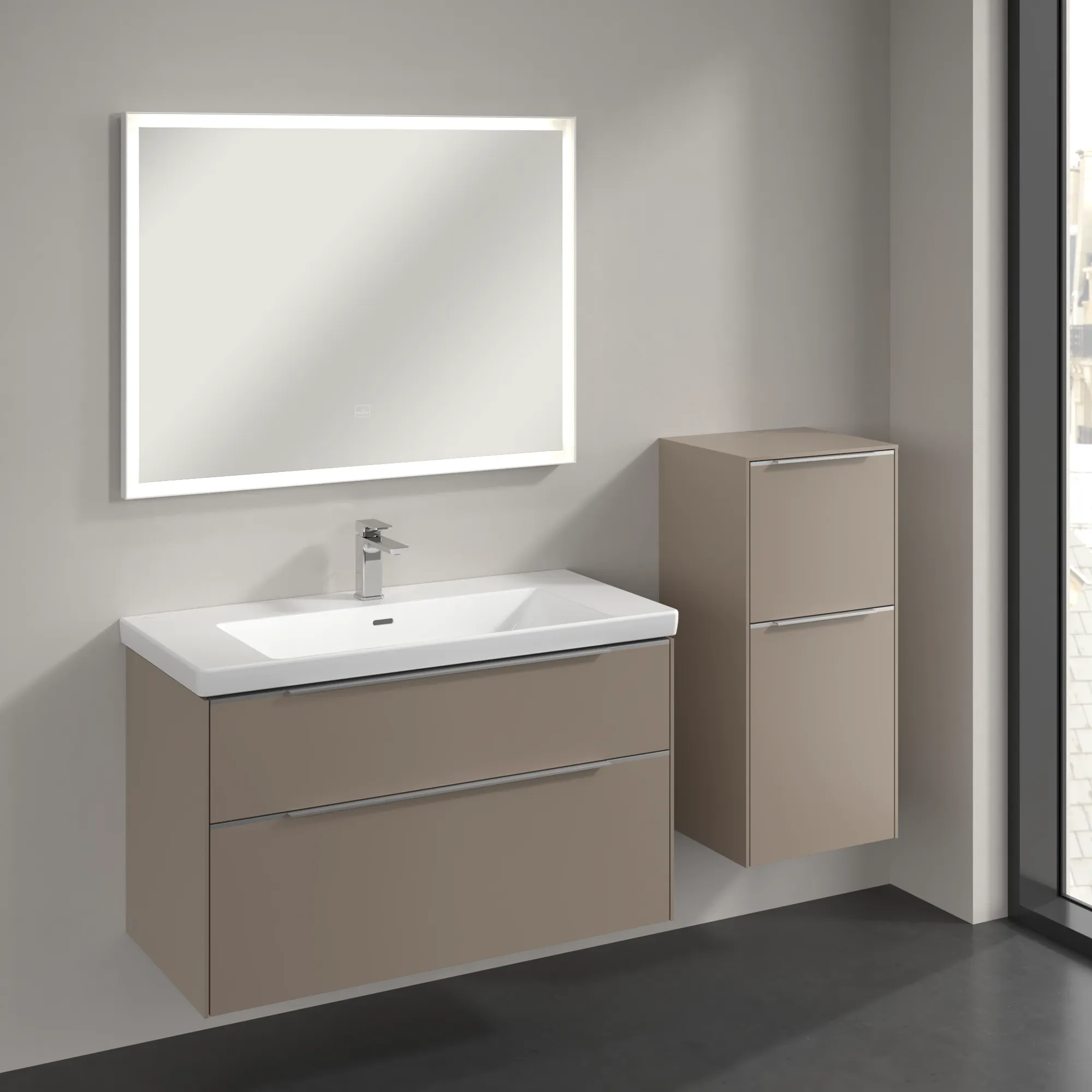 Villeroy & Boch Seitenschrank „Subway 3.0“ 40 × 86 × 36,2 × 36,2 cm 1 Auszug, 1 Tür, Anschlag (Scharnier) rechts, 1 Tür, Anschlag rechts