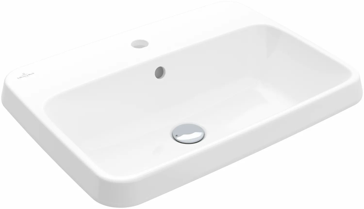 Villeroy & Boch Einbauwaschtisch „Architectura“ mit 1×1 Hahnlochbohrung, 600 × 450 × 170 mm, mit Hahnlochbohrung, Hahnlochposition mittig in Weiß Alpin Villeroy & Boch Einbauwaschtisch „Architectura“ mit 1×1 Hahnlochbohrung, 600 × 450 × 170 mm, mit Hahnlochbohrung, Hahnlochposition mittig in Weiß Alpin