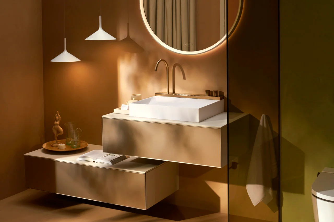 Hansgrohe Xarita S Spiegel 900/50 mit LED-Beleuchtung, kapazitivem Berührungssensor und AntiFog-Funktion in Mattweiß