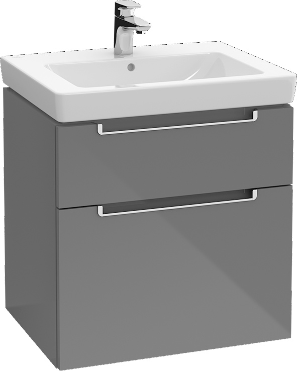 Villeroy & Boch Waschtischunterschrank „Subway 2.0“ für Schrankwaschtisch 58,7 × 59 × 45,4 cm 2 Schubladen, für Waschtischposition mittig, 1 × Accessory Box L 