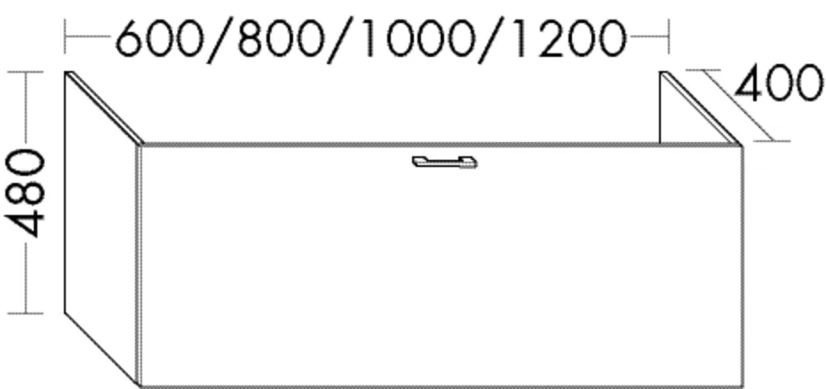 Waschtischunterschrank Sys30 von burgbad – 400 mm tief, 800 mm breit, 480 mm hoch, 1 Auszug, SilentSystem für geräuscharmes Schließen