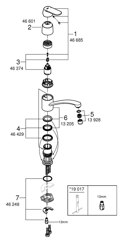 Einhand-Spültischbatterie Eurosmart Cosmopolitan 32842, Einlochmontage, flacher Auslauf, chrom