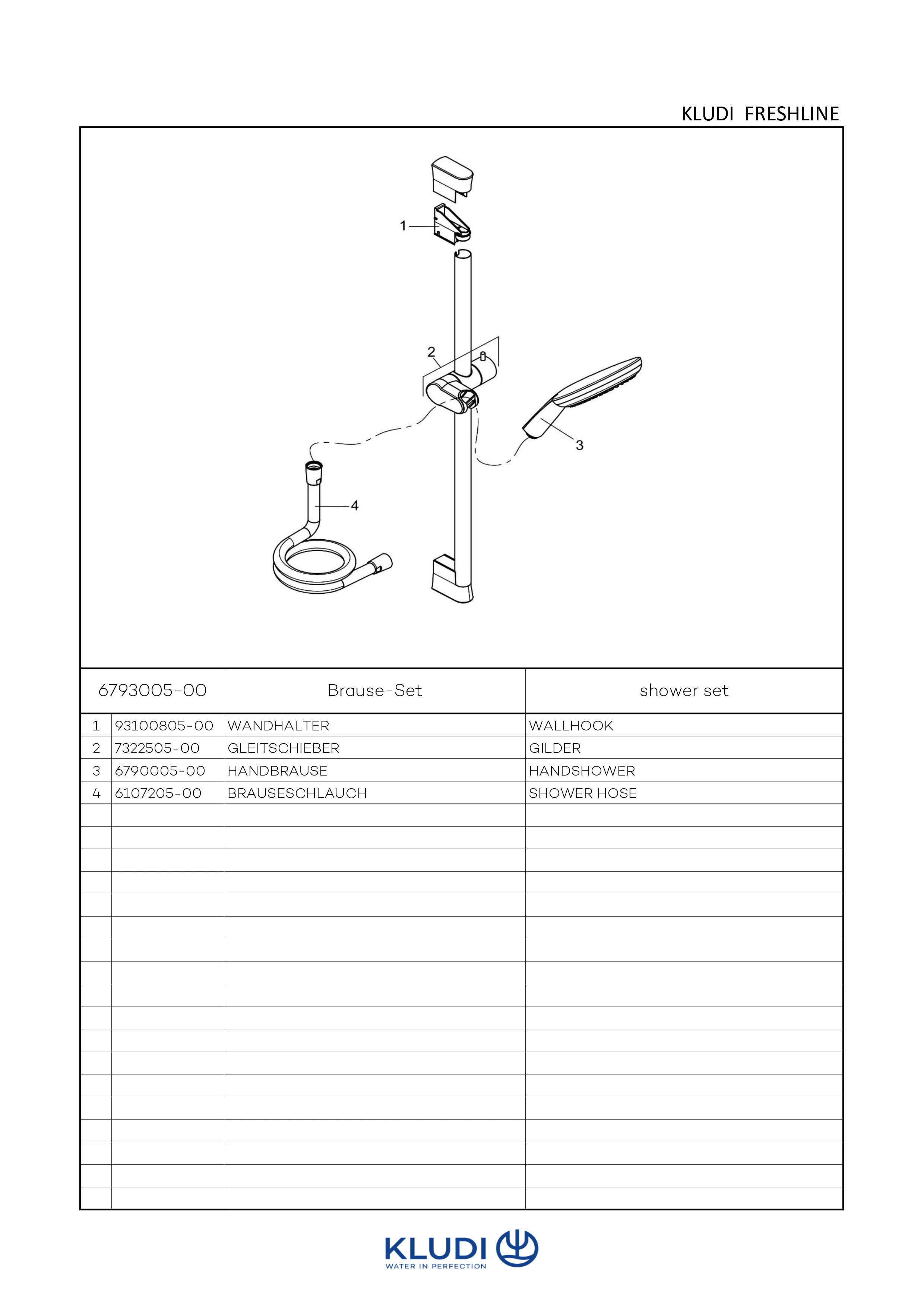 FRESHLINE Brause-Set 3S L=600mm chrom