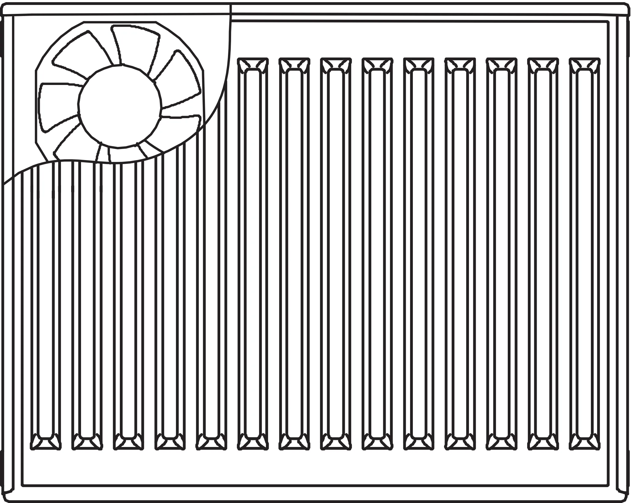 Kermi Wärmepumpen-Design-Flachheizkörper „x-flair Profil-K“ 40 × 90 cm in Weiß