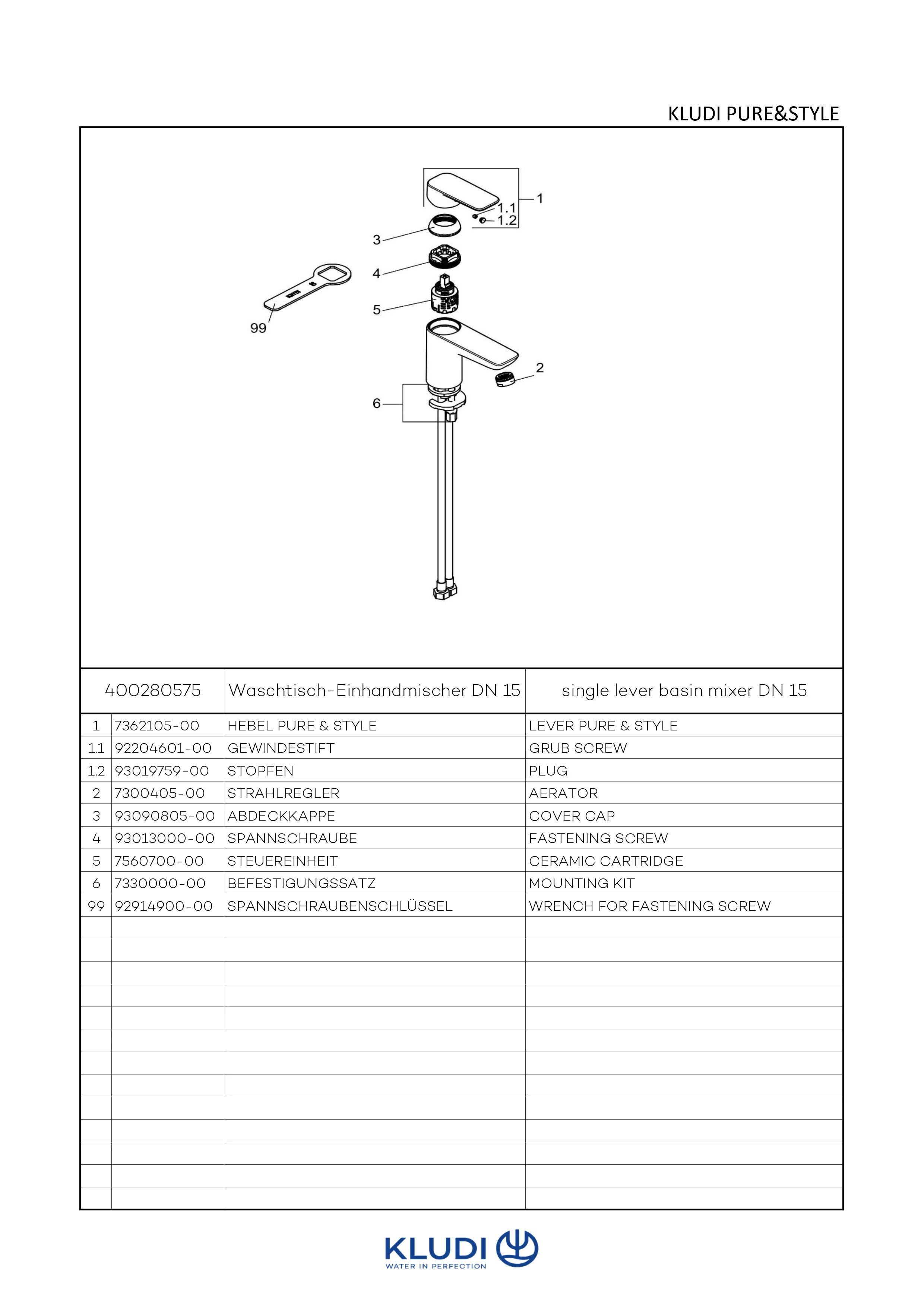 PURE & STYLE WaschtischEHM 75 ohne Ablaufgarnitur chrom PURE & STYLE WaschtischEHM 75 ohne Ablaufgarnitur chrom