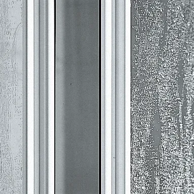Kermi Duschtür Eckeinstieg 2-teilig (Gleittüren) Halbteil „NOVA 2000“ Glas Kerolan Fontana, Profile Silber Mattglanz, BV: 770 - 792 mm WE: 780 - 802 mm H: 2000 mm
