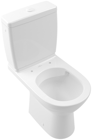 Tiefspül-WC Compact spülrandlos für Kombination O.novo 5689R0, 360 x 605 x 400 mm, Oval, bodenstehend, Abgang waagerecht, Weiß Alpin