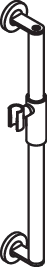 Brausehalterstange, Edelstahl, schliff, Achsmaß 600 mm, D: 32 mm, mit magnetischem Brausehalter