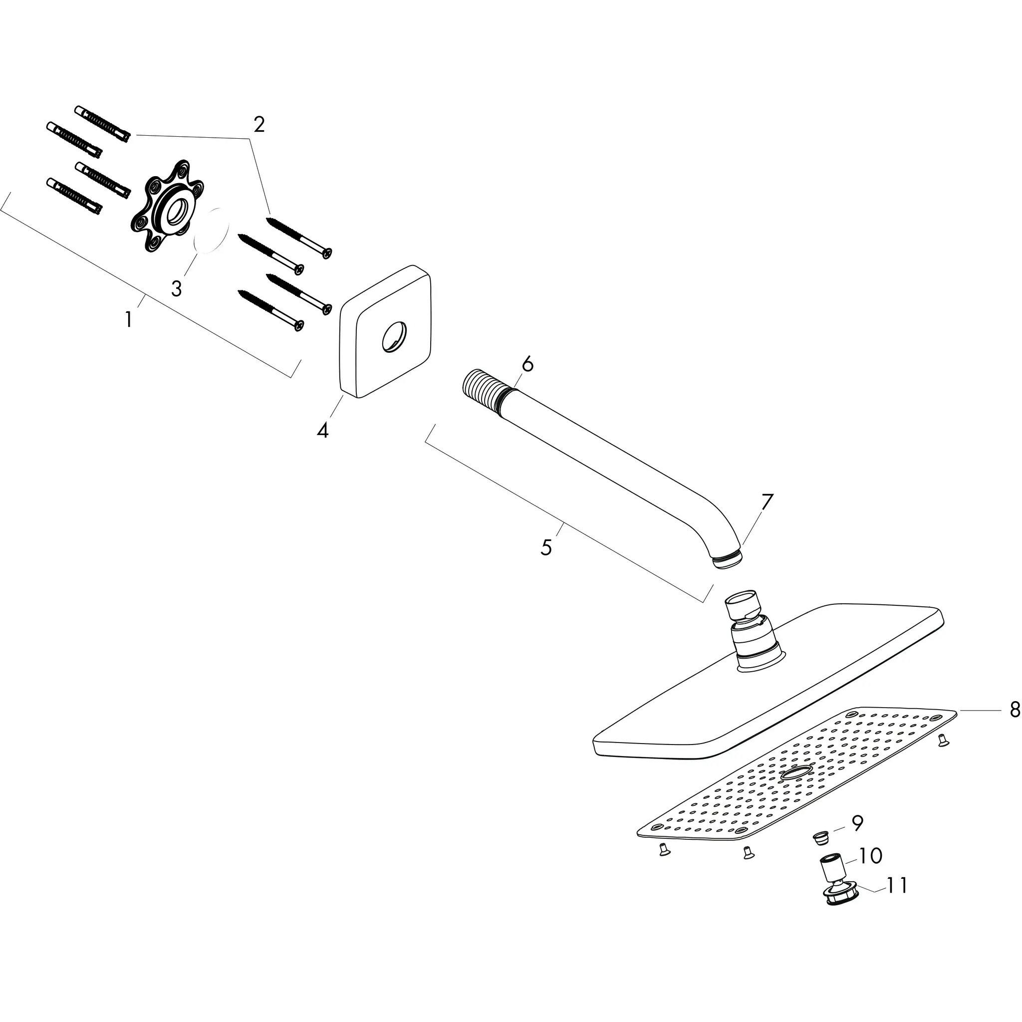 Kopfbrause Raindance E 360 Air 1jet 360mmx190mm mit Brausearm 240mm chrom