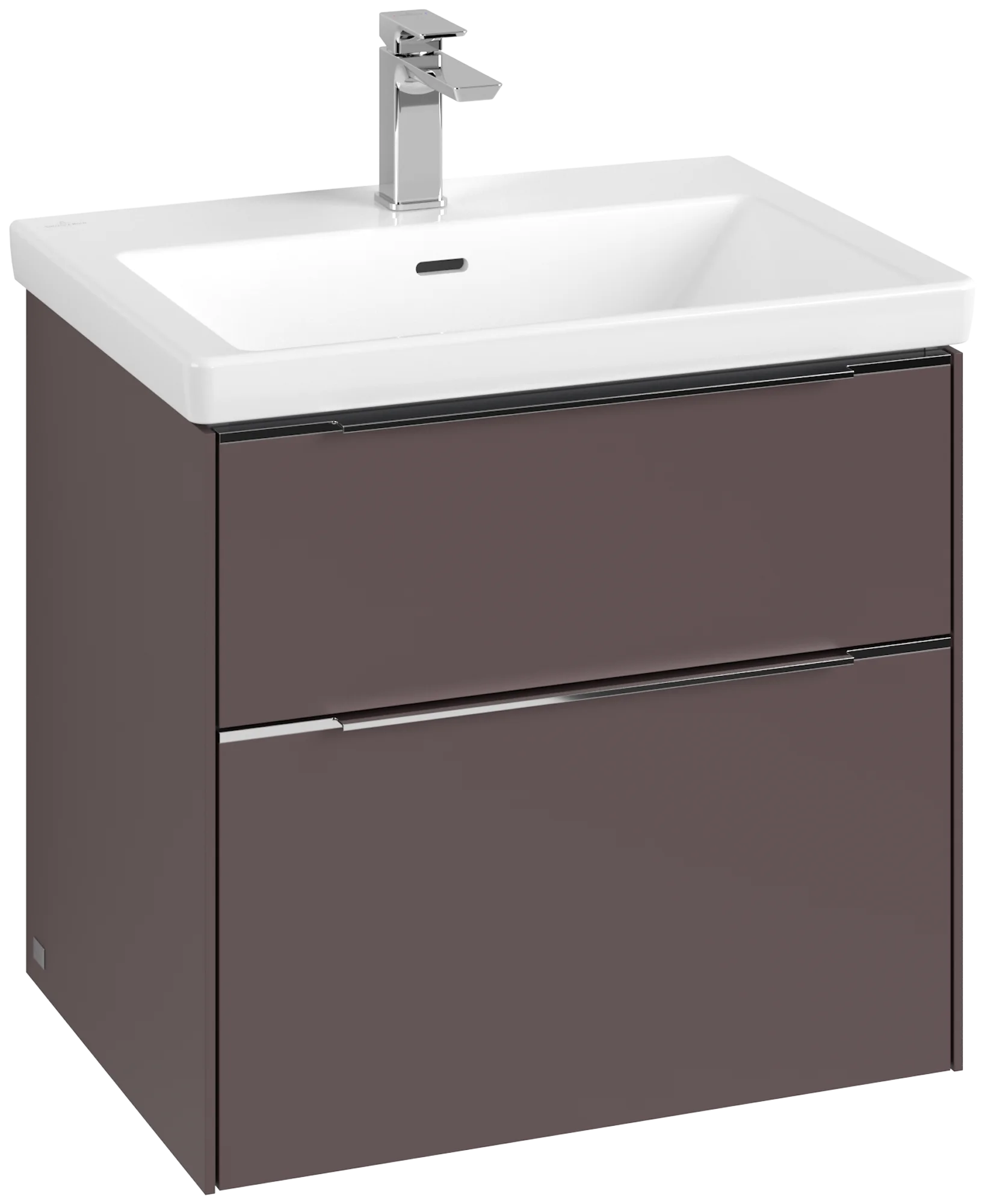 Villeroy & Boch Waschbeckenunterschrank Subway 3.0 C576L0, Eckig Dark Berry, 622x576x462mm, mit Beleuchtung und SoftClosing