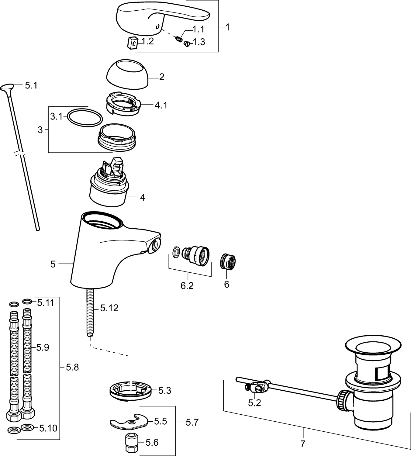 HansaMIX Bidetarmatur Einhebelmischer HansaMIX 0106 Chrom HansaMIX Bidetarmatur Einhebelmischer HansaMIX 0106 Chrom