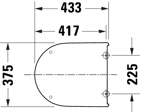 Duravit Univ.WC-Sitz D-shaped comp 432mm Ülap Absenkaut. abnehmb. Scharn. Edelst. We