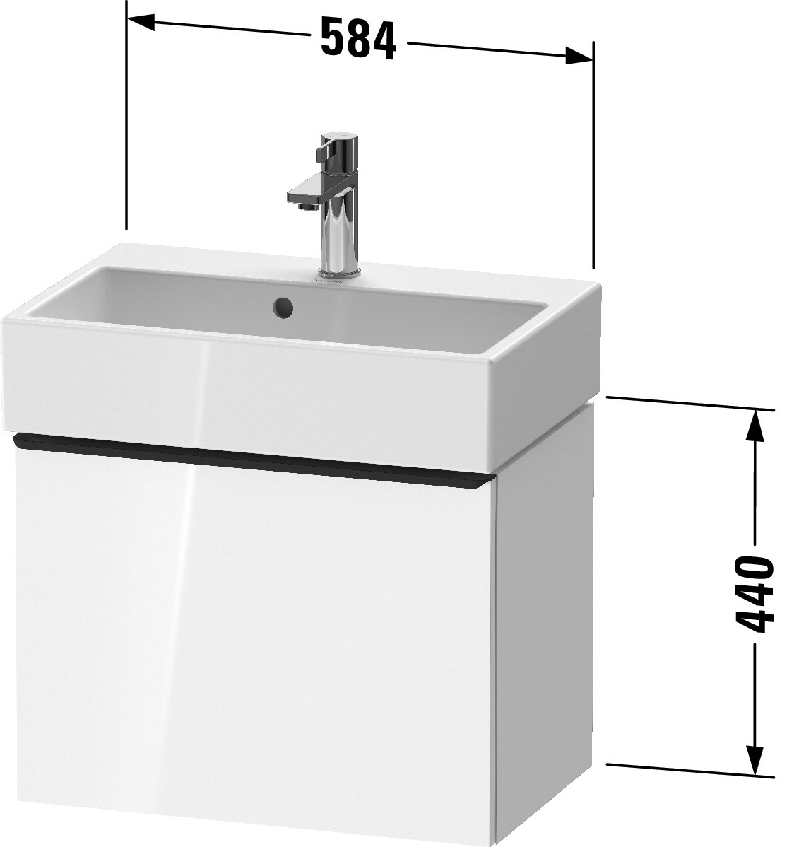 Duravit Waschtischunterschrank wandhängend „D-Neo“ 58,4 × 44 × 37,2 cm in Betongrau Matt