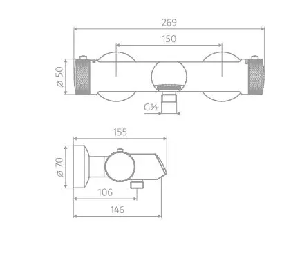 HSK Badewannenthermostat „AquaXPro“ in chrom