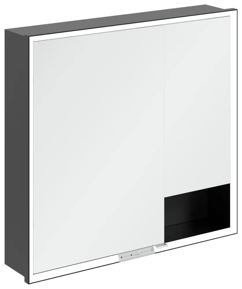 Villeroy & Boch Einbau-Spiegelschrank „My View+“ 800 × 750 × 168 mm in Volcano Black