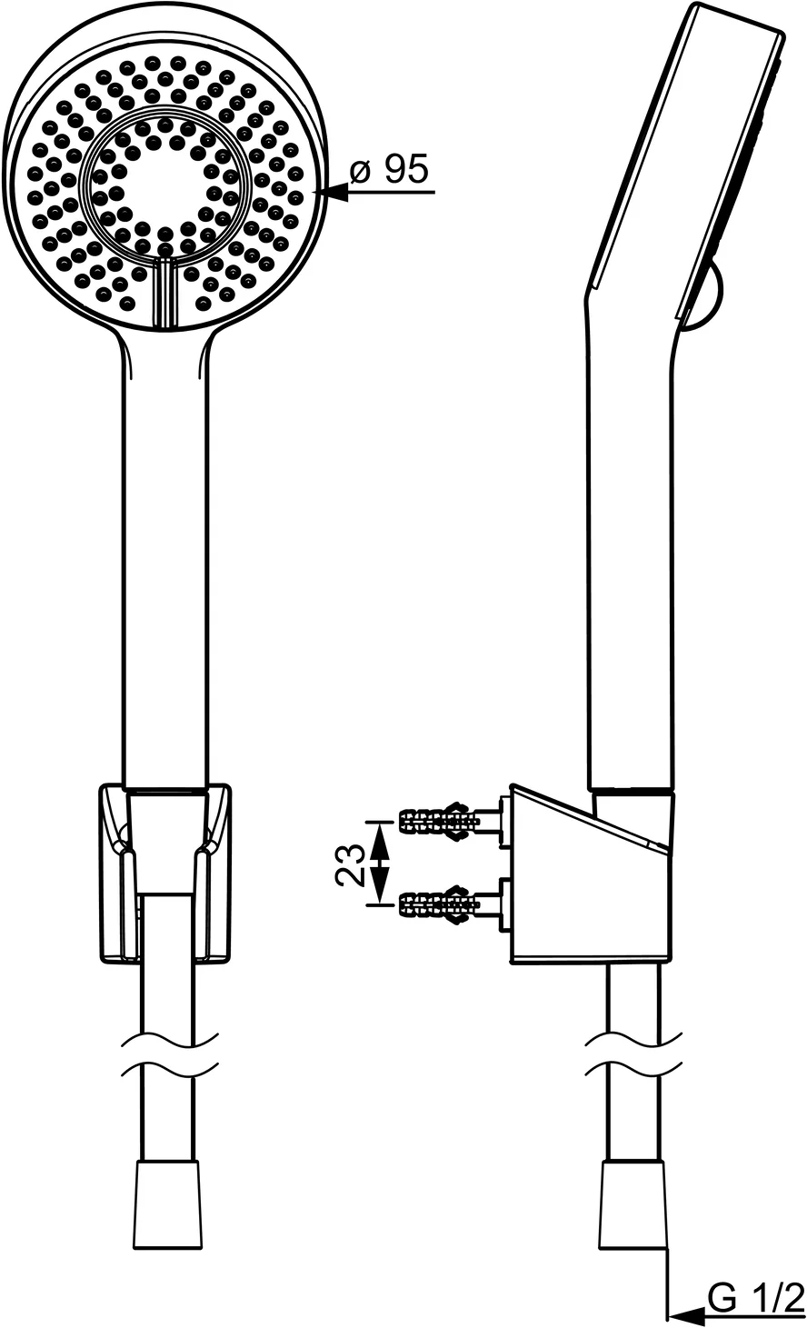 HansaBASICJET Handbrausegarnitur HansaBASICJET 4468 3-strahlig Chrom