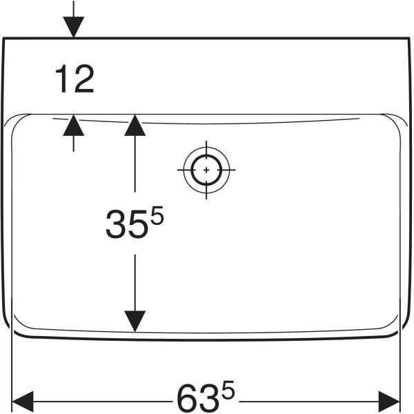 Wandwaschtisch „Renova Plan“, rechteckig 65 × 48 cm in weiß alpin