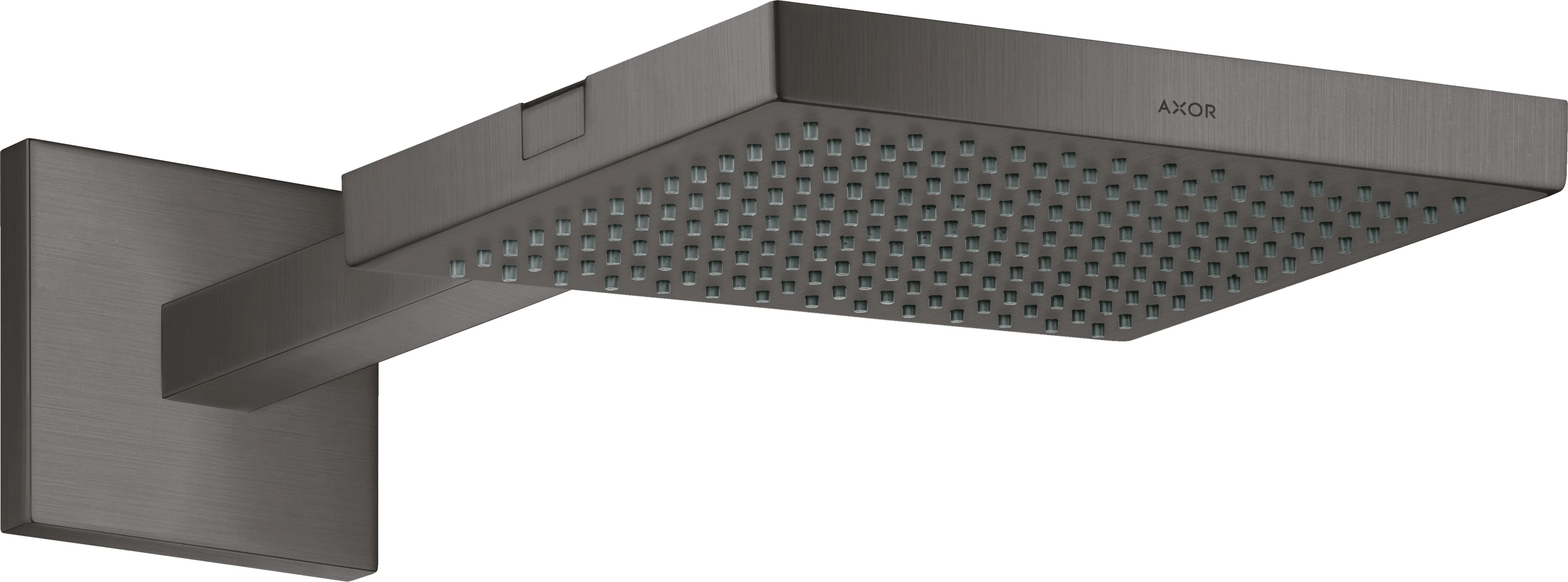 Hansgrohe AXOR ShowerSolutions Kopfbrause 1jet mit Brausearm, Brushed Black Chrome, 240x240 mm, 458 mm Brausearmlänge