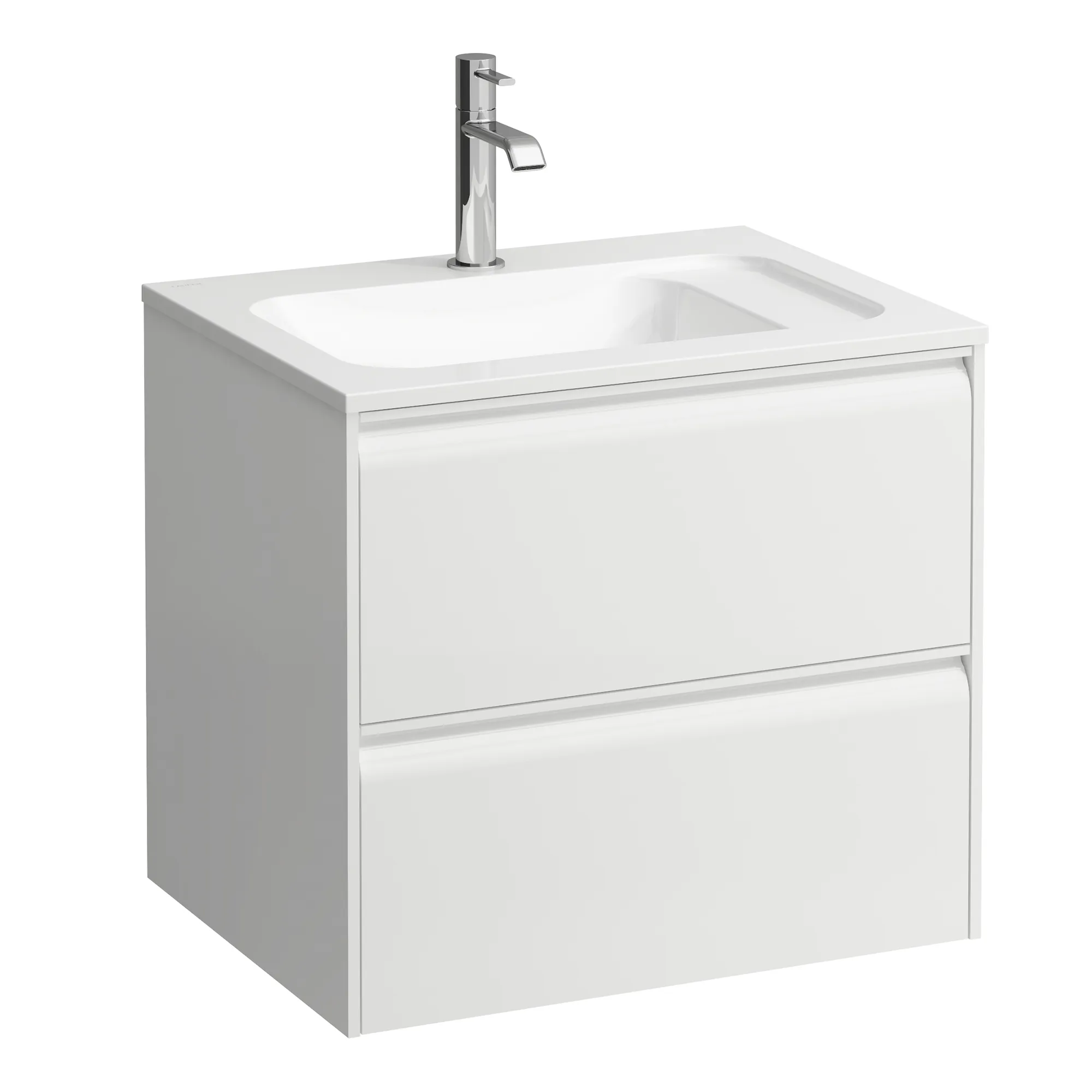 Waschtischunterbau, MEDA, 442x572x504, mit 2 Schubladen, 1 Ordnungssystem, integrierte Griffleiste, Vollauszug und Soft-Close, für Möbelwaschtisch MEDA H814113 (60 cm), weiß matt Front- & Korpusfarbe: Weiß matt Waschtischunterbau, MEDA, 442x572x504, mit 2 Schubladen, 1 Ordnungssystem, integrierte Griffleiste, Vollauszug und Soft-Close, für Möbelwaschtisch MEDA H814113 (60 cm), weiß matt Front- & Korpusfarbe: Weiß matt