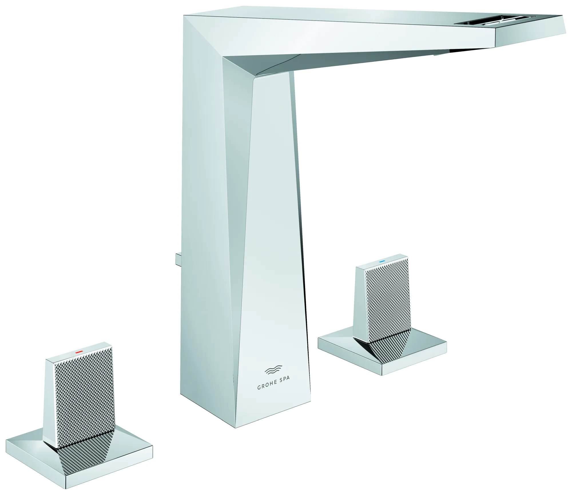 3-Loch-Waschtischbatterie Allure Brilliant Private Collection 20667, mit Knopfbetätigung (Trapez) Rändelstruktur, Zugstangen-Ablaufgarnitur 1 1/4", chrom 3-Loch-Waschtischbatterie Allure Brilliant Private Collection 20667, mit Knopfbetätigung (Trapez) Rändelstruktur, Zugstangen-Ablaufgarnitur 1 1/4", chrom