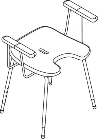 HEWI Hocker „Serie 802 LifeSystem“ 64,8 × 45 cm HEWI Hocker „Serie 802 LifeSystem“ 64,8 × 45 cm