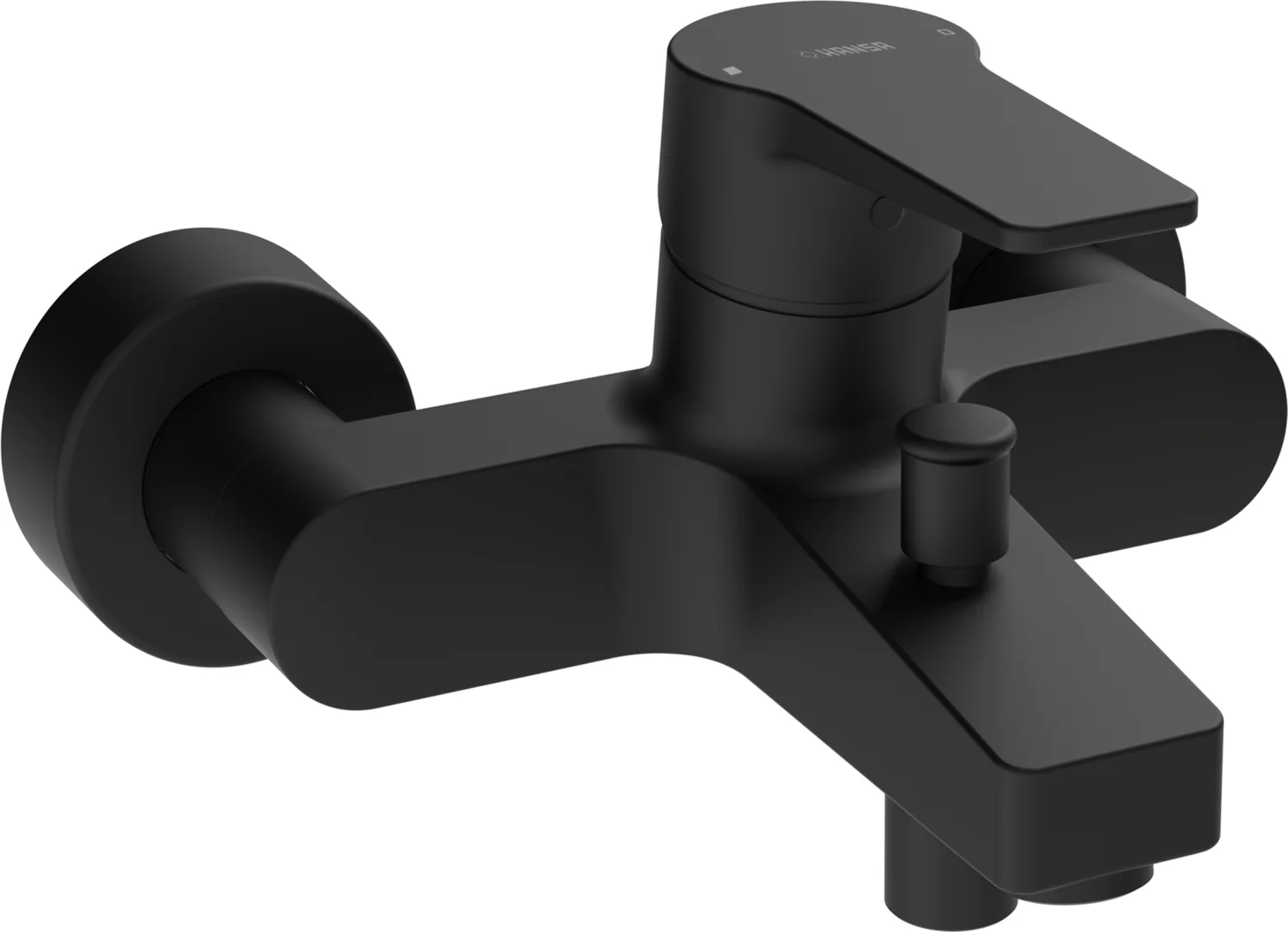 HansaTWIST Einhebelmischer Wannenfüll- und Brausebatterie 0974 Ausladung 162 mm DN15 Matt-Schwarz