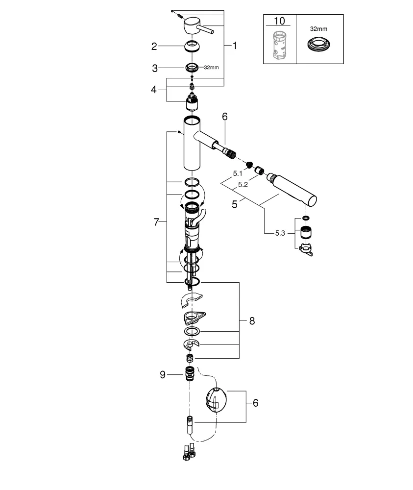 Einhand-Spültischbatterie Concetto 30273_1, mittelhoher Auslauf, Einlochmontage, herausziehbare Dual Spülbrause, chrom