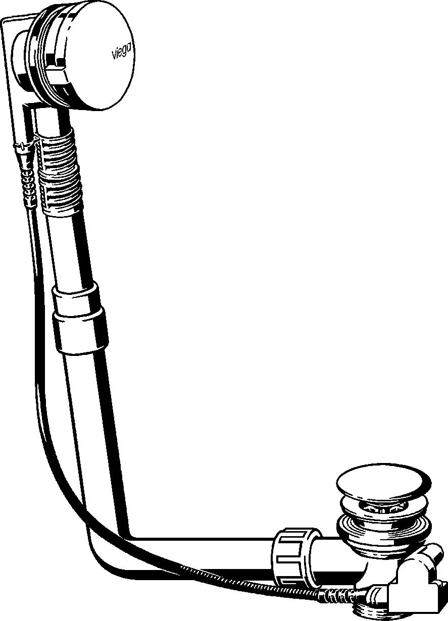 Viega Ab- und Überlaufgarnitur Modell 6162 „Multiplex“ 6162 in 1 1 / 2 Messing verchromt 19,7 cm
