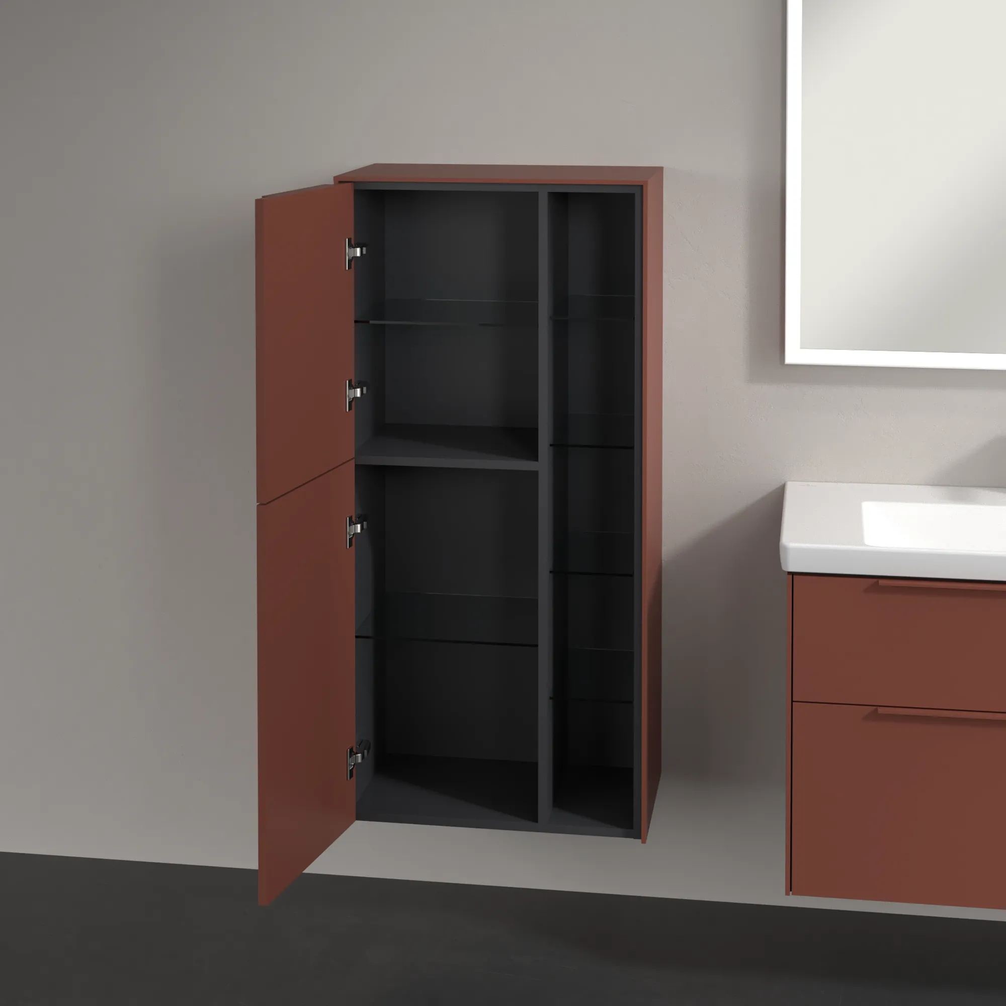 Villeroy & Boch Subway 3.0 Mittelschrank C59802, 574 x 1200 x 362 mm, Anschlag links, Wine Red