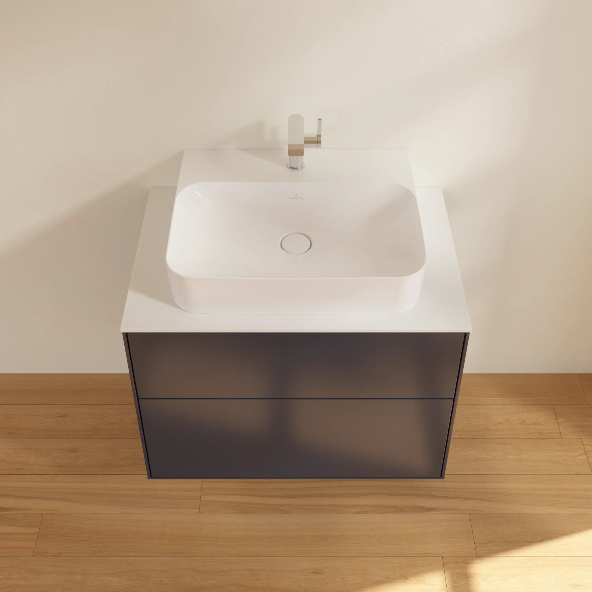 Villeroy & Boch Waschtischunterschrank „Finion“ für Schrankwaschtisch 800 × 603 × 501 mm Midnight Blue Matt Lacquer, für Becken mittig