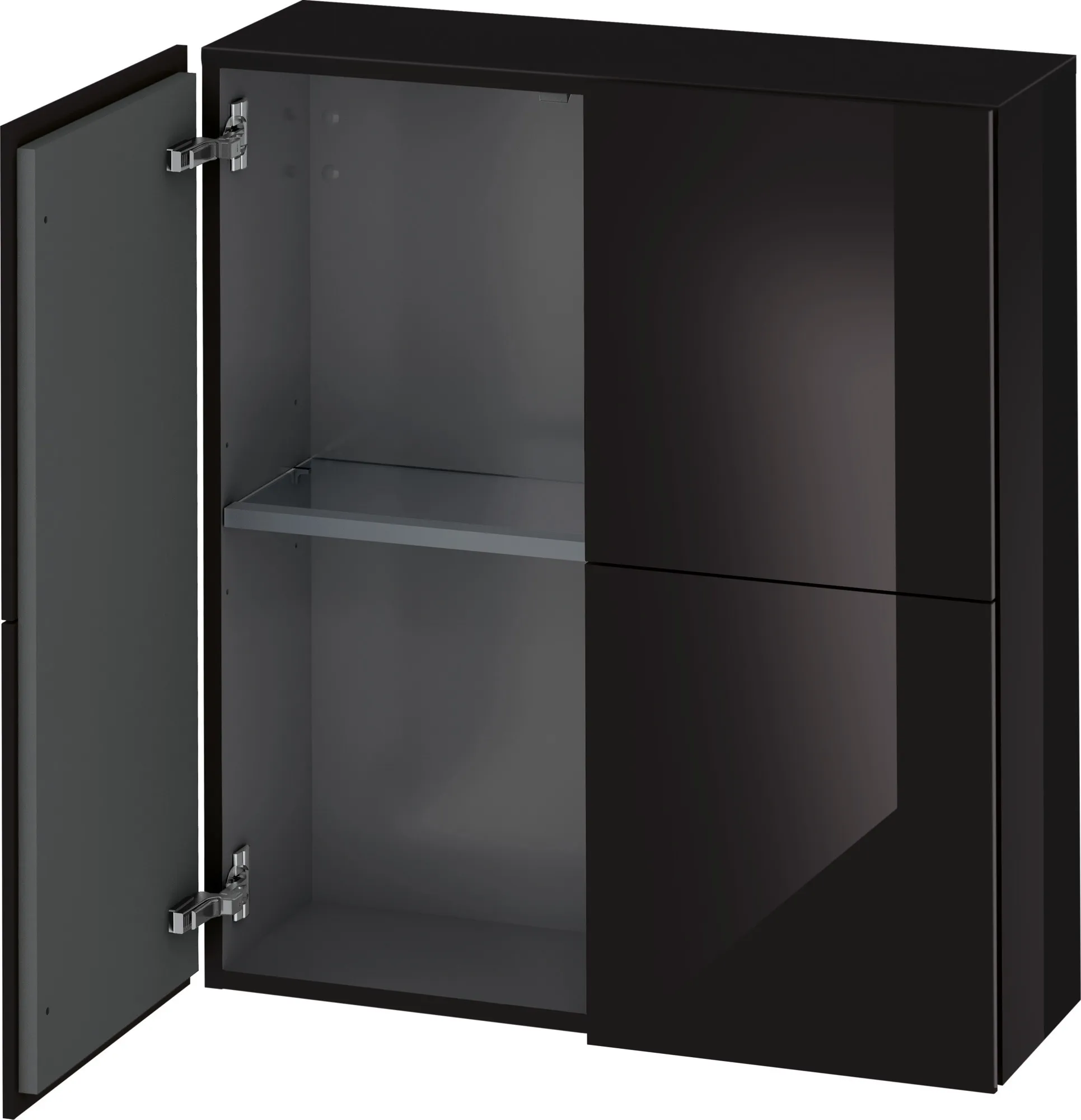 Duravit Halbhochschrank „L-Cube“ 70 × 80 × 24,3 cm Schwarz Hochglanz