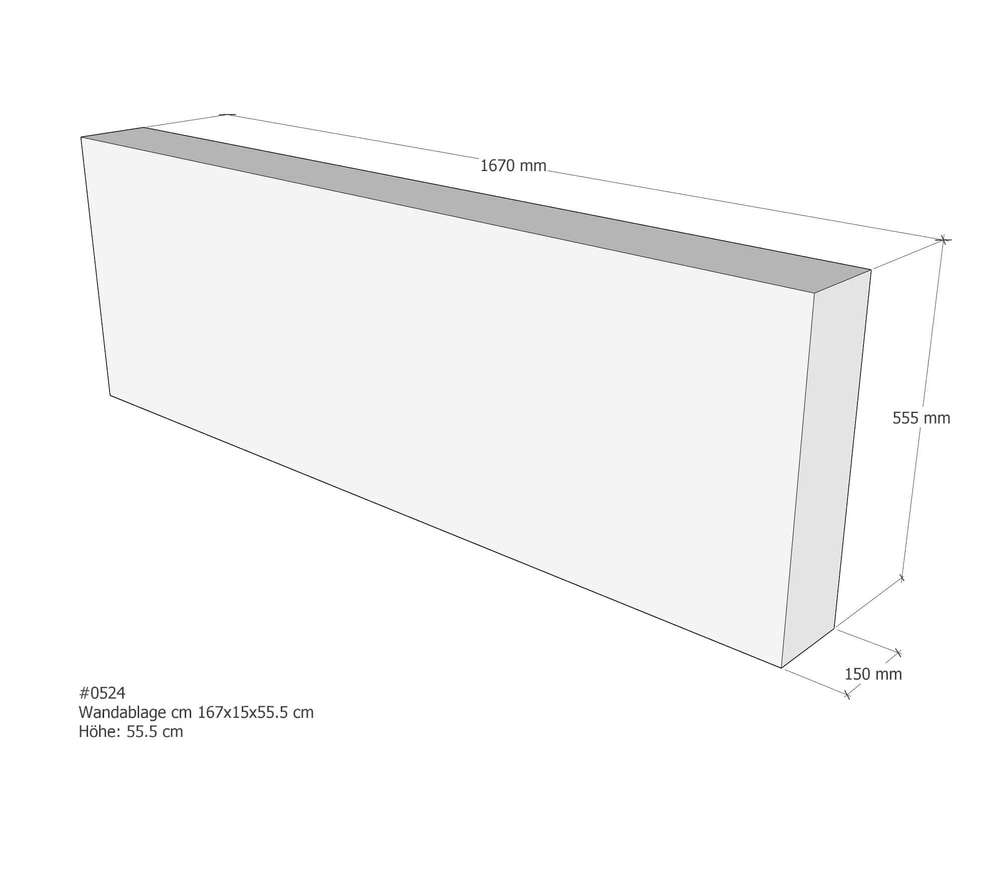 Nischenfüllstück passend für 170 × 15 cm