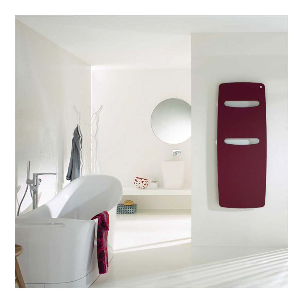 Zehnder Design-Heizkörper „Vitalo Spa“ für Warmwasser-Zentralheizung mit Anschlussbox „EasyFit“ 69 × 180 cm in White Quartz