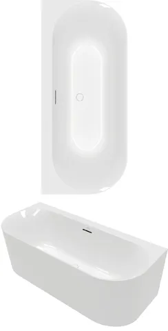 Villeroy & Boch Badewanne mit ovaler Innenform „Loop & Friends“ vorwand oval 170 × 75 cm, mittig in Weiß Alpin Villeroy & Boch Badewanne mit ovaler Innenform „Loop & Friends“ vorwand oval 170 × 75 cm, mittig in Weiß Alpin