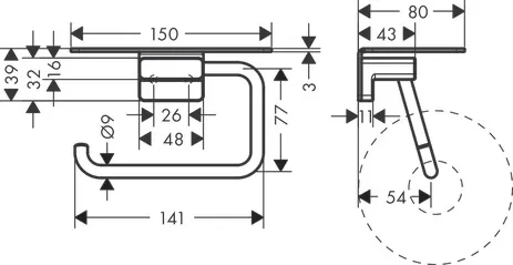 Papierrollenhalter mit Ablage AddStoris chrom Papierrollenhalter mit Ablage AddStoris chrom