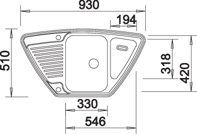 Küchenspülbecken BLANCO TIPO 9 E, 526338 B-Ware Sonderpreis